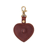Nutmeg | Heart-shaped airtag holder keychain with a swivel lobster clasp