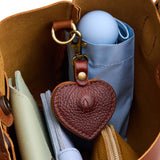 Nutmeg | Heart-shaped airtag holder keychain with a swivel lobster clasp