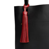Chili Red Jumbo | Fringed leather tassel with leather loop