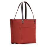Cinnabar Classic | Large leather tote bag with sturdy bridle handles and front pocket