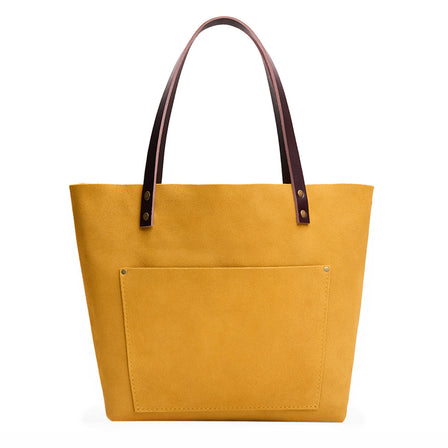 Dijon*Classic | Large leather tote bag with sturdy bridle handles and front pocket