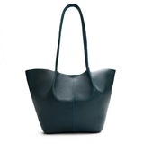 Boreal Large | Wide bucket shaped tote bag with matching leather handles