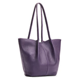 Empire Large | Wide bucket shaped tote bag with matching leather handles