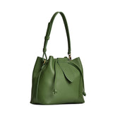 Cactus Large | Symmetrical leather bag with leather drawstring closure and adjustable shoulder strap