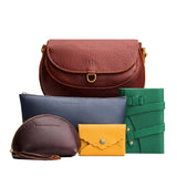 All Color: 1 Monaco + 4 Items | Large Monaco Crossbody in Nutmeg with Taco Tassel Pouch, Utility Bag, Daisy Plus Wallet, and Wrap Journal