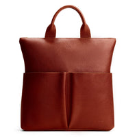 Nutmeg*Large  | Convertible tote clutch crossbody with two large front pocket and top carry handles