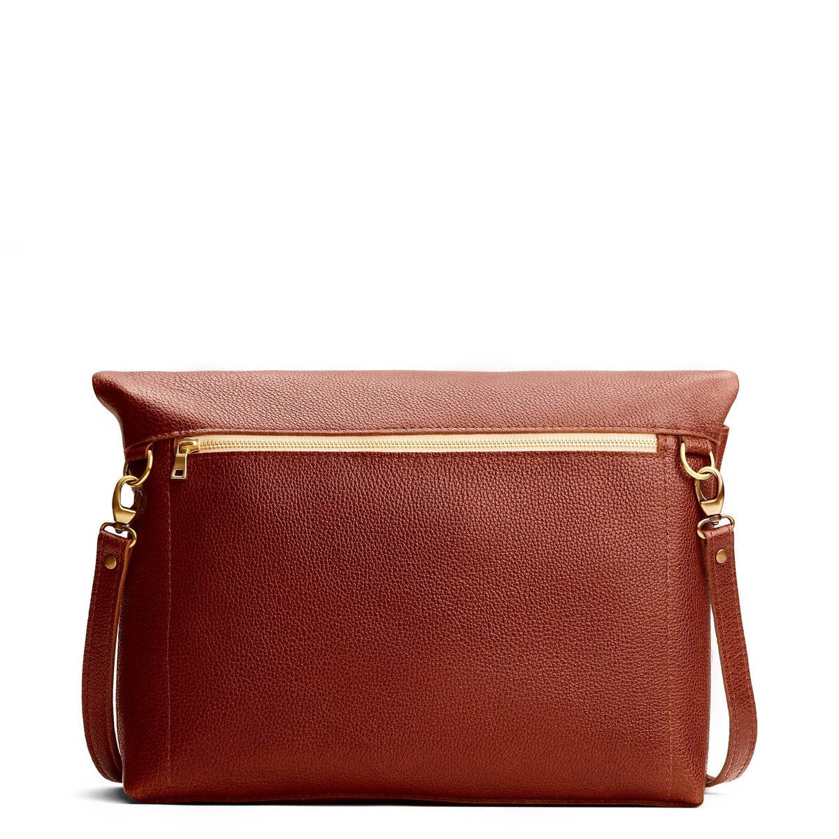 Nutmeg*Large | Convertible tote clutch crossbody with a back zipper pocket folded into a clutch