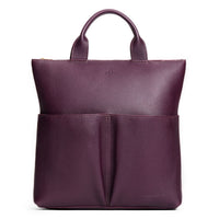 Plum*Large | Convertible tote clutch crossbody with two large front pocket and top carry handles