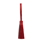 Chili Red Large | Fringed leather tassel with leather loop