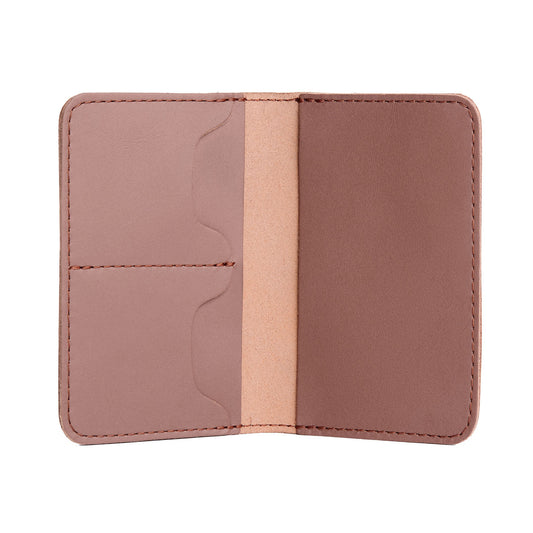 Sunkissed | Leather passport case with PLG logo open shot