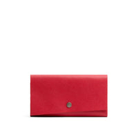 Cherry | Leather wallet with snap closure