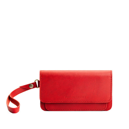 Ruby | Leather wallet clutch with wristlet and magnetic closure