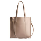 Stone North/South | Structured large tote bag with overlapping panels and crossbody strap
