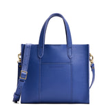 Molino Blue Classic | Structured mid-size tote bag with overlapping panels and crossbody strap