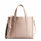 Stone Classic | Structured mid-size tote bag with overlapping panels and crossbody strap