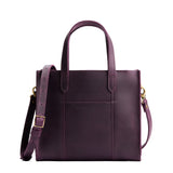 Larkspur Zipper | Structured mid-size tote bag with overlapping panels and crossbody strap