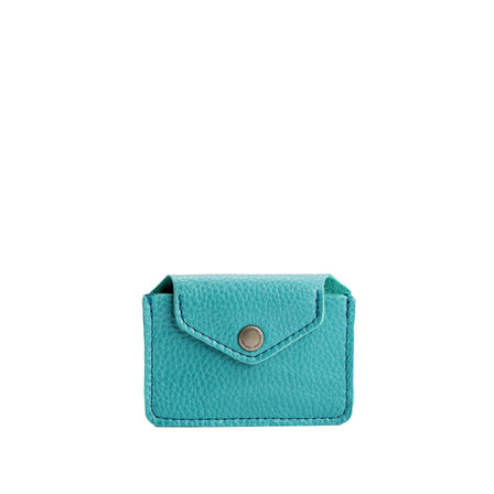 Seafoam | Small leather wallet with snap closure