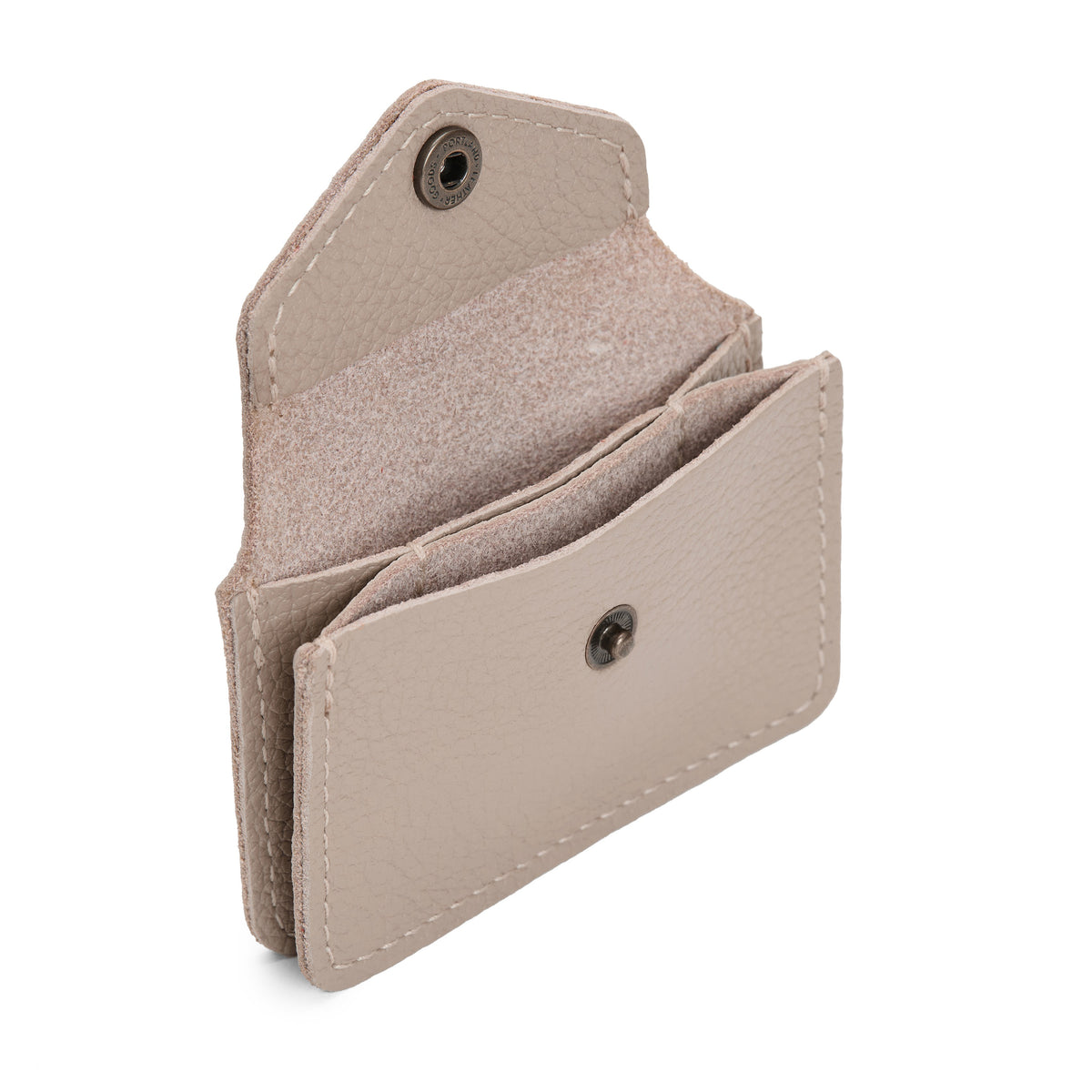 Oatmilk*Classic | Small leather wallet with snap closure