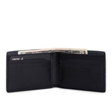 Nero | Leather bifold wallet with six geometric card slots