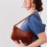 Nutmeg Small | Petite bean shaped shoulder bag with a zipper closure