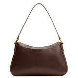 Chocolate Brown Large | Petite bean shaped shoulder bag with a zipper 