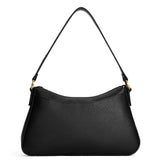 Pebbled--black Large | Large bean shaped shoulder bag with a zipper closure