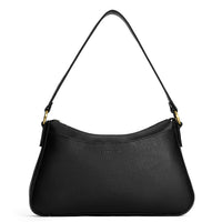 Pebbled--black*Large | Large bean shaped shoulder bag with a zipper closure