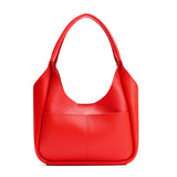 Candy Medium | U-shaped, flat-bottomed leather shoulder bag with two outside pockets
