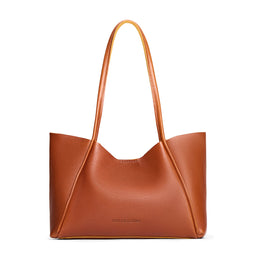 Sienna*Medium | Wide tote with leather straps and snap closure