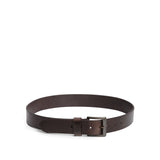 Java | Mens smooth leather belt with antique brass buckle