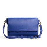 Molino Blue Medium | Leather Crossbody Bag with Magnetic Messenger Bag Closure