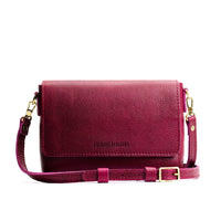 Orchid*Medium | Small Leather Crossbody Bag with Magnetic Messenger Bag Closure