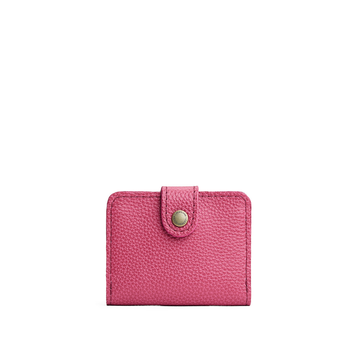 Wild Rose | Small leather wallet with snap closure