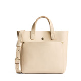 Pebbled Bone Classic | Crossbody tote bag with snap closure and front pocket