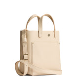 Pebbled Bone Classic | Crossbody tote bag with snap closure and front pocket