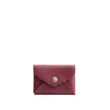 Cabernet | Small leather card wallet with scalloped edge