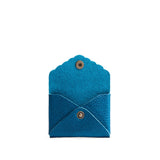 Planetary | Small leather card wallet with scalloped edge open