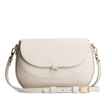Bone Large | Leather Crossbody with a flap and magnetic closure