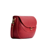 Chili Red Large | Leather Crossbody with a flap and magnetic closure