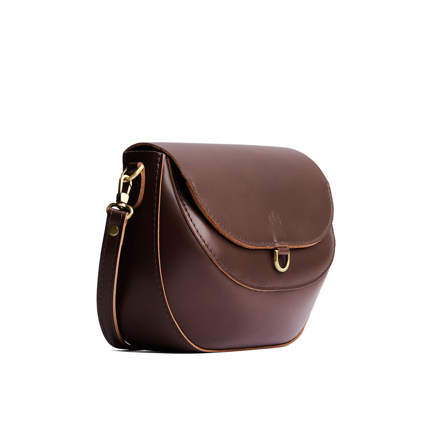 Chocolate Brown*Large | Leather Crossbody with a flap and magnetic closure