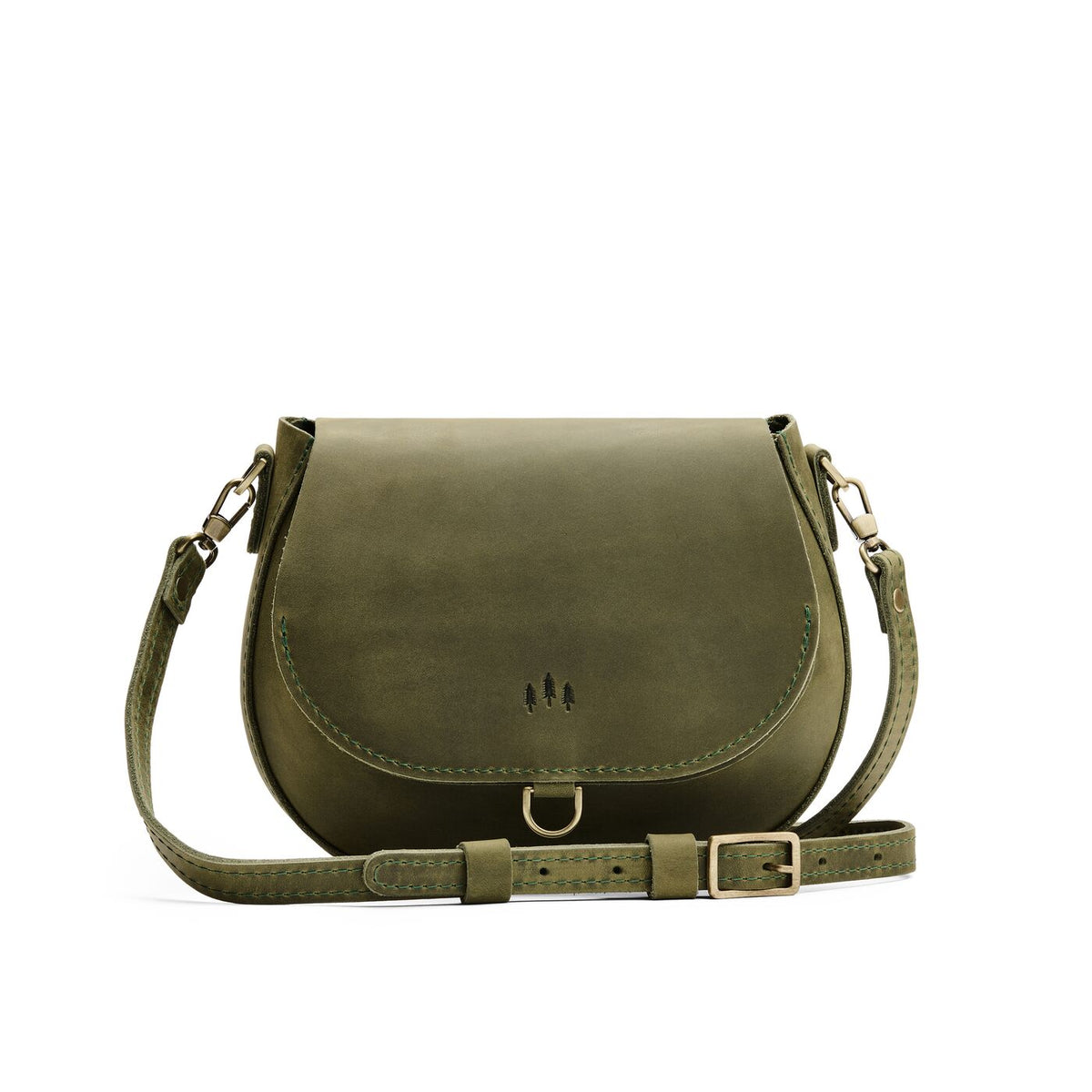 Old Growth*Small | Petite leather Crossbody with a flap and magnetic closure