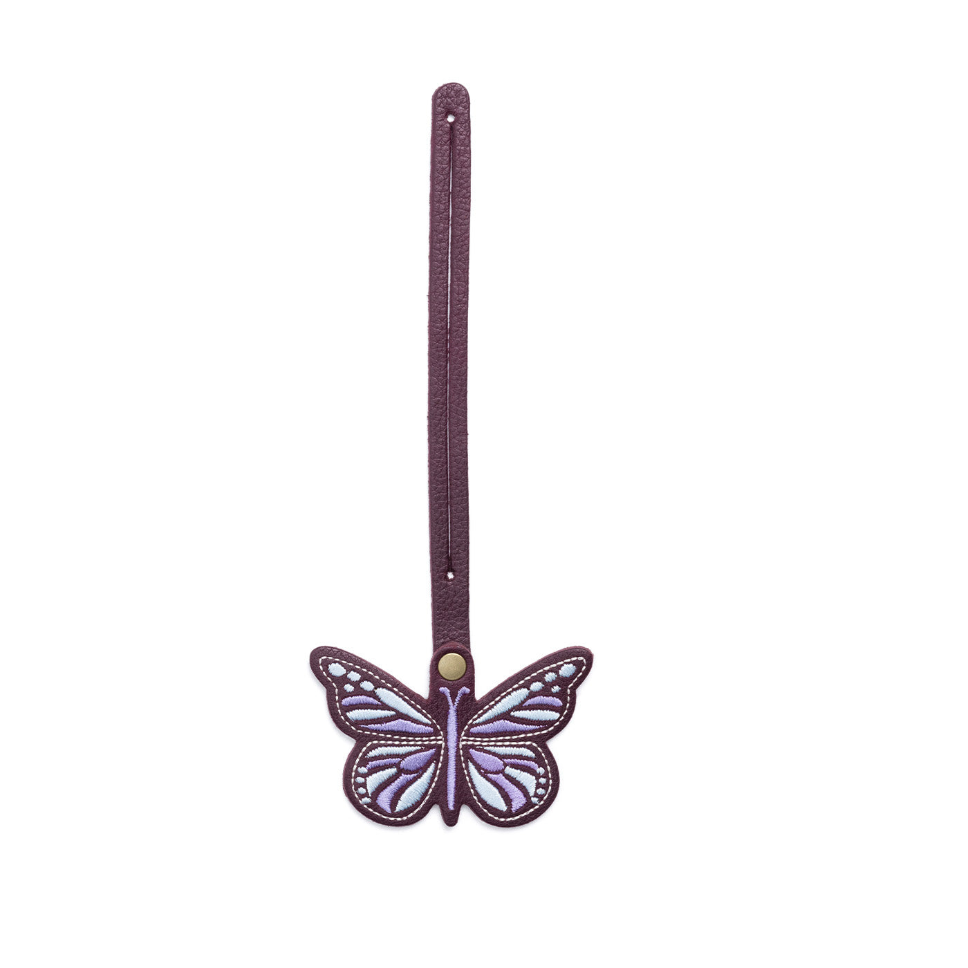 Plum | Embroidered butterfly tassel accessory