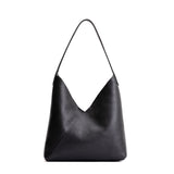Pebbled--black Large | Mid-size shoulder bag with magnetic snap closure