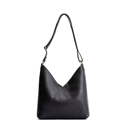 Pebbled--black*Large | Mid-size shoulder bag with magnetic snap closure