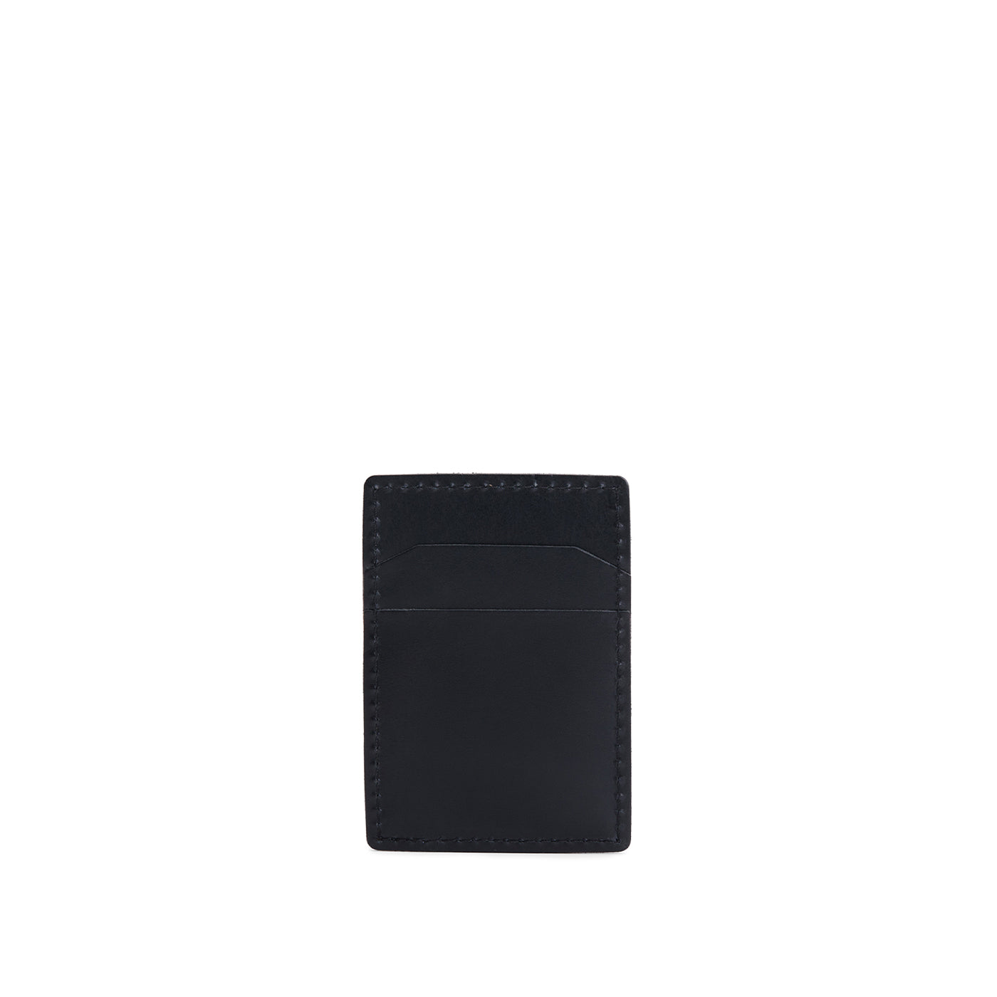 Nero | Leather card holder with two slots on each side