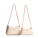 Pebbled Bone | Size comparison image of small and medium Neruda Crossbody