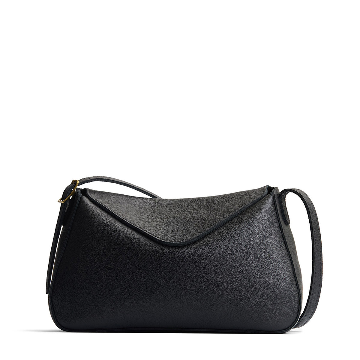 Pebbled--black*Medium | Leather Crossbody with a flap and magnetic closure