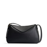 Pebbled--black Medium | Leather Crossbody with a flap and magnetic closure
