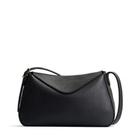 Pebbled--black*Medium | Leather Crossbody with a flap and magnetic closure