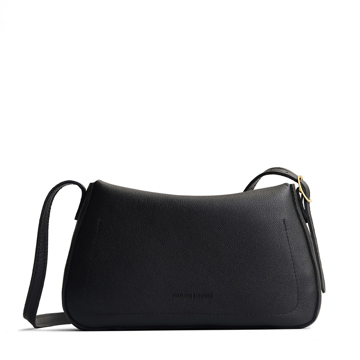 Pebbled--black*Medium | Leather Crossbody with a flap and magnetic closure